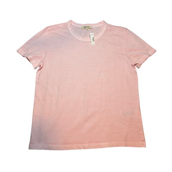 Madewell Whisper Cotton Crewneck Tee Pink XS NWT Classic Short Sleeve - Picture 7 of 9